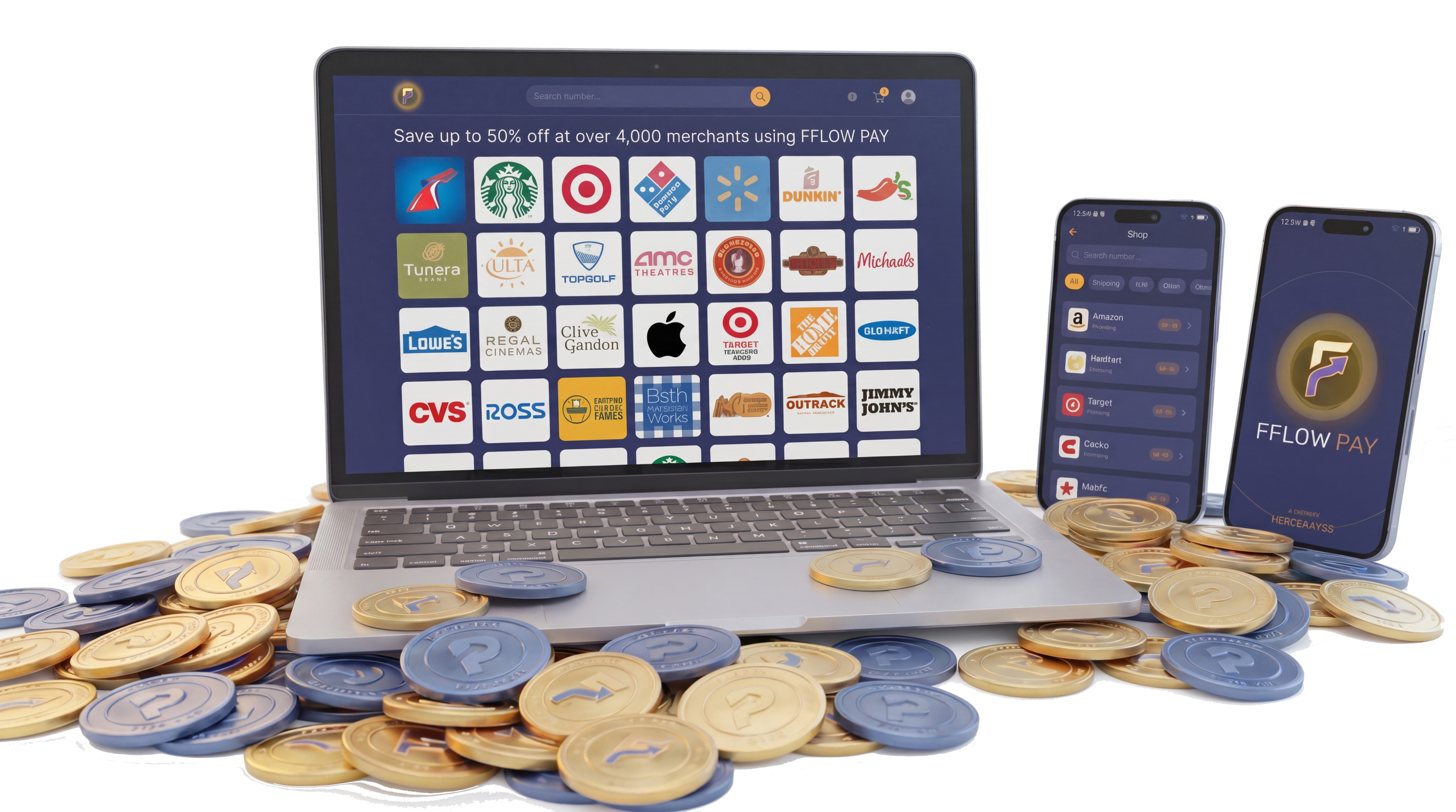 Save up to 50% off at over 4,000 merchants using FFLOW PAY
